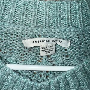 American Eagle Outfitters Women's Teal Knit Sweater